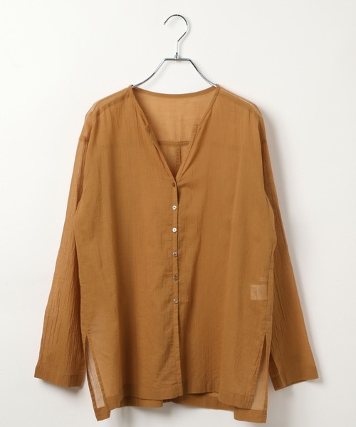 BAYFLOW(ベイフロー)の「コットンシアーカーディガン(カーディガン/ボレロ・レディース・キャメル/ネイビー/オフホワイト・FREE)」の19枚目の写真