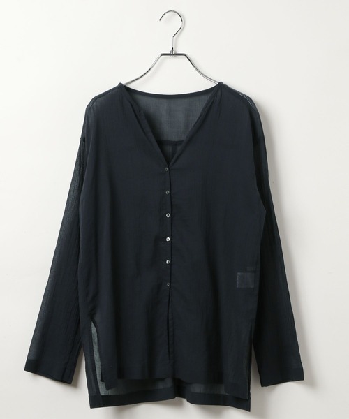 BAYFLOW(ベイフロー)の「コットンシアーカーディガン(カーディガン/ボレロ・レディース・キャメル/ネイビー/オフホワイト・FREE)」の20枚目の写真