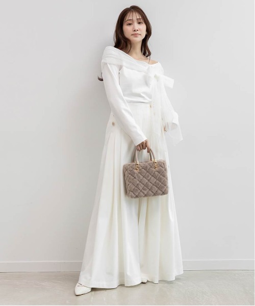 RANDA(ランダ)の「チュールリボンドッキングトップス(Tシャツ/カットソー・レディース・ブラック/ブルー・FREE)」の6枚目の写真