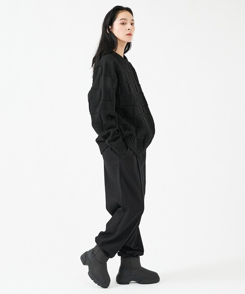FORTUNA HOMME（フォルトゥナオム）の「【FORTUNA/フォルトゥナ】ECOTEC-Knit/編み込み風ニットプルオーバー/ユニセックス【WEB限定】（ニット/セーター・メンズ・ライトベージュ/ライトグレー/ブラック・M/L）」の19枚目の写真