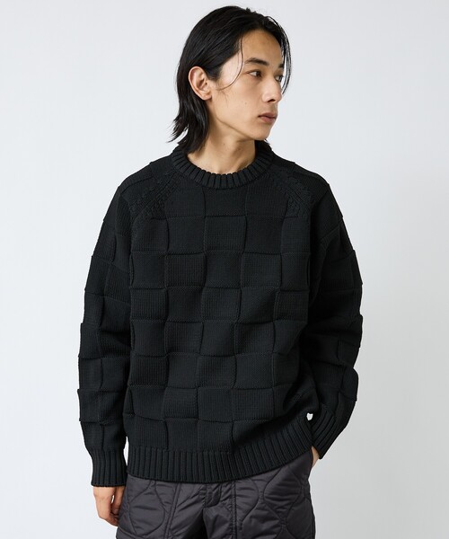 FORTUNA HOMME（フォルトゥナオム）の「【FORTUNA/フォルトゥナ】ECOTEC-Knit/編み込み風ニットプルオーバー/ユニセックス【WEB限定】（ニット/セーター・メンズ・ライトベージュ/ライトグレー/ブラック・M/L）」の15枚目の写真