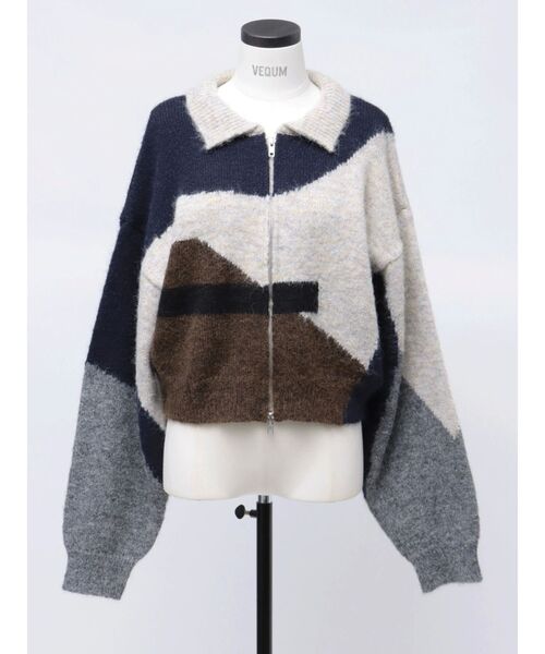 VEQUM(VEQUM)の「【VEQUM】JACQUARD PATTERN KNIT(ニット/セーター・レディース・アイボリー/ブラウン・FREE)」の6枚目の写真