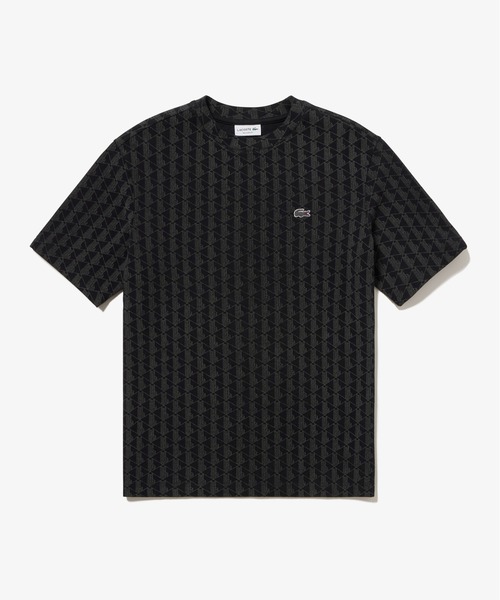 LACOSTE(ラコステ)の「インディゴ鹿の子地 モノグラム半袖Tシャツ(Tシャツ/カットソー・メンズ・ブラック/ライトインディゴブルー/インディゴブルー・2/3/4/5)」の2枚目の写真