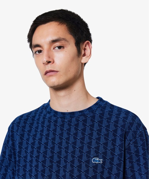 LACOSTE(ラコステ)の「インディゴ鹿の子地 モノグラム半袖Tシャツ(Tシャツ/カットソー・メンズ・ブラック/ライトインディゴブルー/インディゴブルー・2/3/4/5)」の15枚目の写真