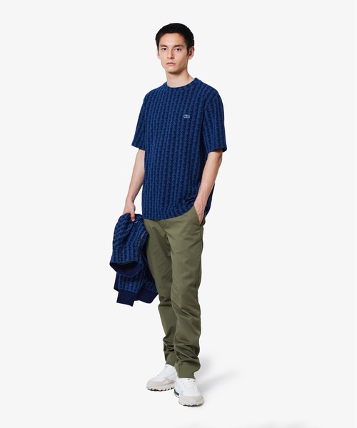 LACOSTE(ラコステ)の「インディゴ鹿の子地 モノグラム半袖Tシャツ(Tシャツ/カットソー・メンズ・ブラック/ライトインディゴブルー/インディゴブルー・2/3/4/5)」の17枚目の写真