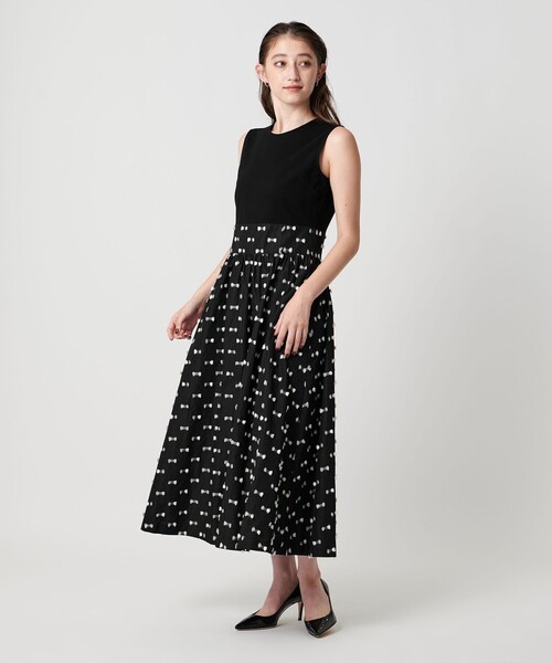 【新品】UNITED ARROWS　Cジャガードコンビワンピース　F　57646 C ジャカード コンビ ワンピース