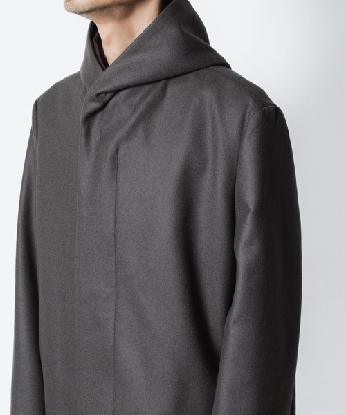 ATTACHMENT（アタッチメント）の「【 LIMITED 】2/90 スーパー120S メルトン ジップアップ フーデッドコート / 2/90 SUPER120S MALTON ZIPUP HOODED COAT（その他アウター・メンズ・ブラック/ダークグレー・1/3/2）」の16枚目の写真