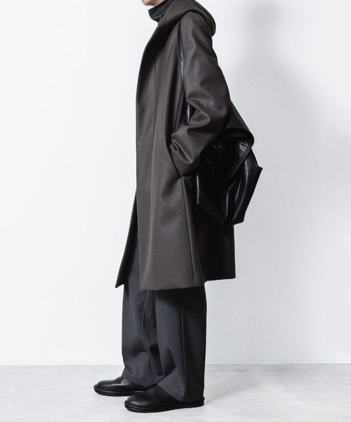 ATTACHMENT（アタッチメント）の「【 LIMITED 】2/90 スーパー120S メルトン ジップアップ フーデッドコート / 2/90 SUPER120S MALTON ZIPUP HOODED COAT（その他アウター・メンズ・ブラック/ダークグレー・1/3/2）」の21枚目の写真