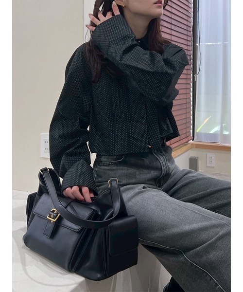 Mila Owen（ミラオーウェン）の「ポケット付きショルダーバッグ（ショルダーバッグ・レディース・キャメル/イエロー/ブラック・F）」の4枚目の写真