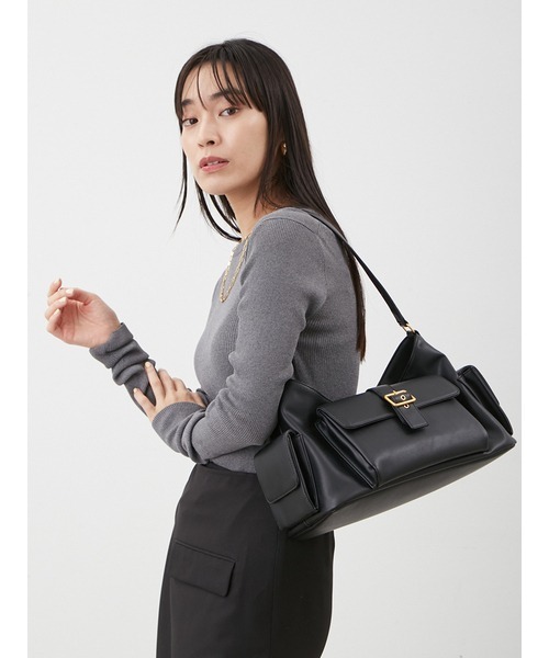 Mila Owen（ミラオーウェン）の「ポケット付きショルダーバッグ（ショルダーバッグ・レディース・キャメル/イエロー/ブラック・F）」の10枚目の写真