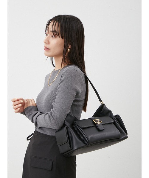 Mila Owen（ミラオーウェン）の「ポケット付きショルダーバッグ（ショルダーバッグ・レディース・キャメル/イエロー/ブラック・F）」の9枚目の写真