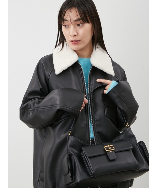 Mila Owen（ミラオーウェン）の「ポケット付きショルダーバッグ（ショルダーバッグ・レディース・キャメル/イエロー/ブラック・F）」の12枚目の写真