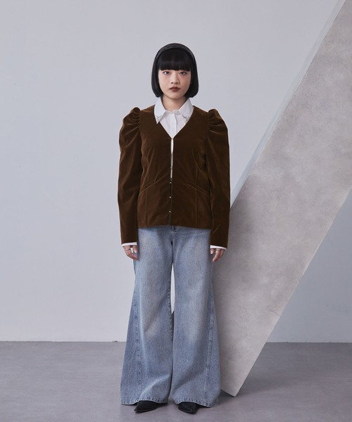 クラシカルベロアパフスリーブジャケット クラシカルベロアパフスリーブジャケット（ノーカラージャケット