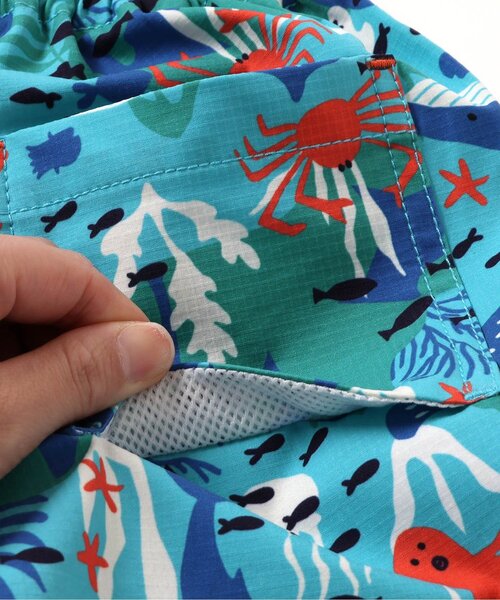 BREEZE（ブリーズ）の「【UVカット/撥水加工】水陸両用総柄アクティブパンツ（その他パンツ・キッズ・チャコール/キナリ/ネイビー/オレンジ/ブラック/ターコイズブルー・80/90/100/110/120/130/140/150/160）」の17枚目の写真