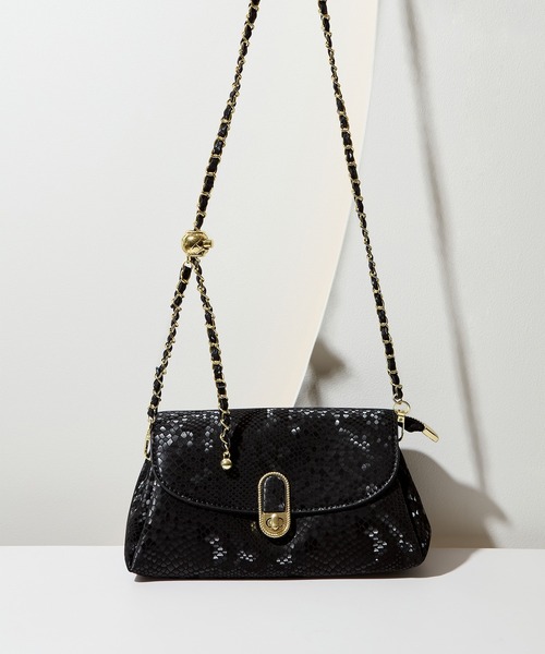 LEJA】2WAYパイソンゴールドチェーンバッグ結婚式 パーティー