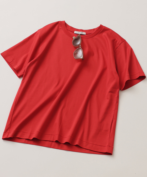 JOURNAL STANDARD（ジャーナルスタンダード）の「《追加4》汗ジミ防止ナノシアハーフスリーブT（Tシャツ/カットソー・レディース・レッド/ホワイト/ライトグレー/ブラック・FREE）」の4枚目の写真