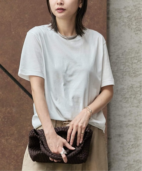 JOURNAL STANDARD（ジャーナルスタンダード）の「《追加4》汗ジミ防止ナノシアハーフスリーブT（Tシャツ/カットソー・レディース・レッド/ホワイト/ライトグレー/ブラック・FREE）」の2枚目の写真