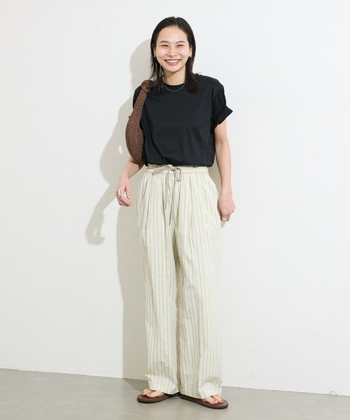 JOURNAL STANDARD（ジャーナルスタンダード）の「《追加4》汗ジミ防止ナノシアハーフスリーブT（Tシャツ/カットソー・レディース・レッド/ホワイト/ライトグレー/ブラック・FREE）」の6枚目の写真