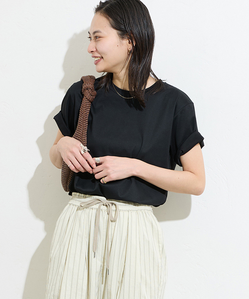 JOURNAL STANDARD(ジャーナルスタンダード)の「《追加4》汗ジミ防止ナノシアハーフスリーブT(Tシャツ/カットソー・レディース・レッド/ホワイト/ライトグレー/ブラック・FREE)」の7枚目の写真