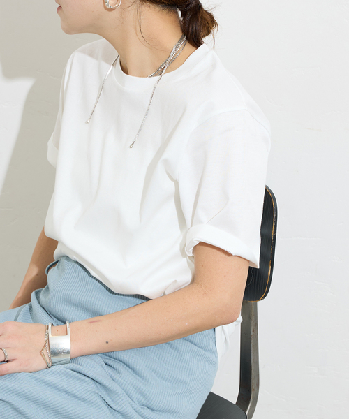 JOURNAL STANDARD（ジャーナルスタンダード）の「《追加4》汗ジミ防止ナノシアハーフスリーブT（Tシャツ/カットソー・レディース・レッド/ホワイト/ライトグレー/ブラック・FREE）」の8枚目の写真