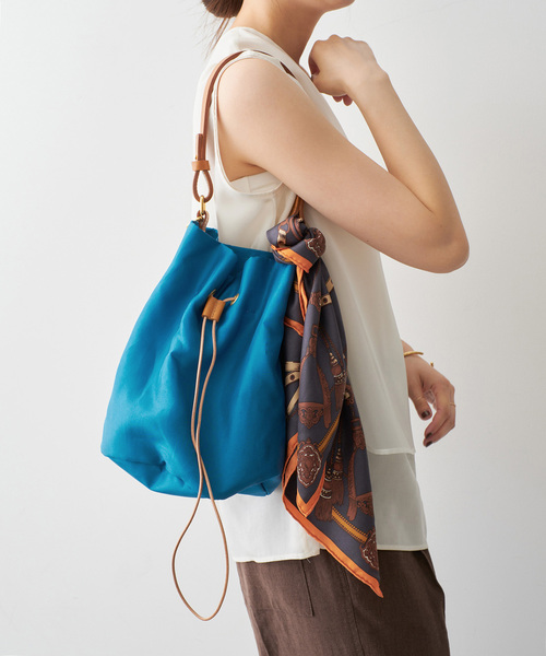 Spick & Span(スピックアンドスパン)の「《WEB限定 / 追加》manipuri/マニプリ スカーフセットバケツバッグ*(ハンドバッグ・レディース・ブラウン/ブルー・FREE)」の16枚目の写真