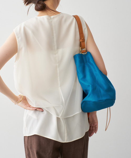 Spick & Span(スピックアンドスパン)の「《WEB限定 / 追加》manipuri/マニプリ スカーフセットバケツバッグ*(ハンドバッグ・レディース・ブラウン/ブルー・FREE)」の18枚目の写真