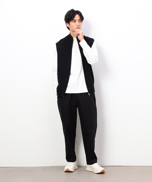 COMME CA ISM(コムサイズム)の「抗菌加工 スムース モックネックTシャツ(Tシャツ/カットソー・メンズ・ホワイト/ブラック・LARGE/SMALL/MEDIUM)」の15枚目の写真