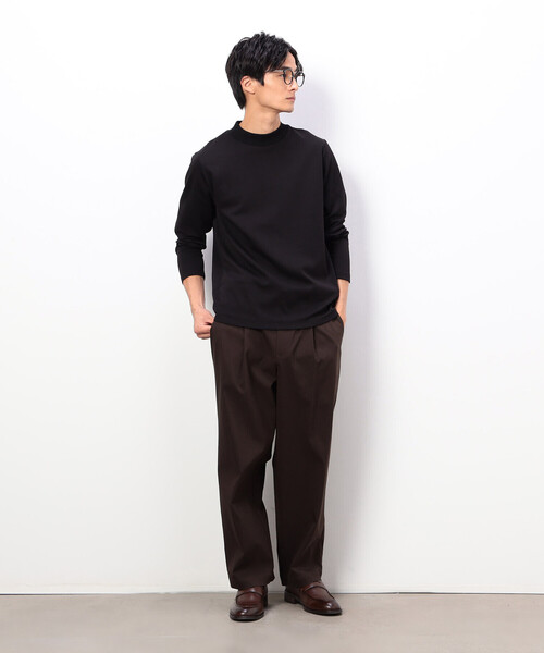 COMME CA ISM(コムサイズム)の「抗菌加工 スムース モックネックTシャツ(Tシャツ/カットソー・メンズ・ホワイト/ブラック・LARGE/SMALL/MEDIUM)」の4枚目の写真