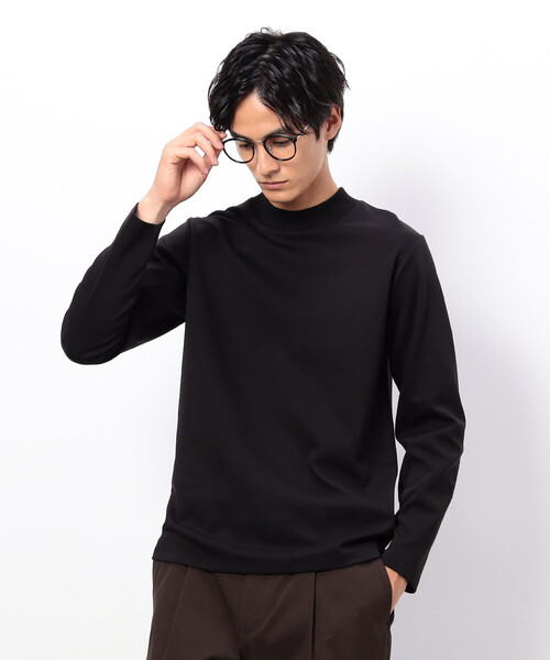 COMME CA ISM(コムサイズム)の「抗菌加工 スムース モックネックTシャツ(Tシャツ/カットソー・メンズ・ホワイト/ブラック・LARGE/SMALL/MEDIUM)」の3枚目の写真