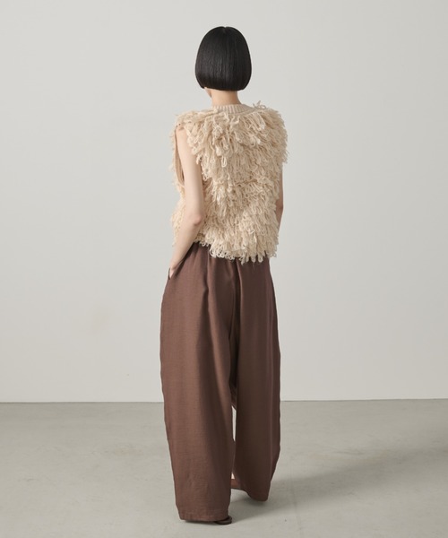 AIC.（エーアイシー）の「ループフリンジニットベスト（ベスト・レディース・ピンクベージュ/ブラウン・FREE）」の5枚目の写真