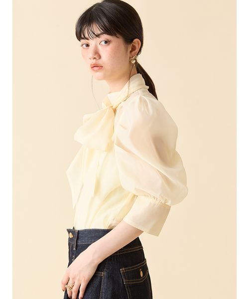 新品タグ付き LILYBROWNリリーブラウン オーガンザボウタイブラウスDOT オーガンザボウタイブラウス（シャツ/ブラウス）｜LILY BROWN
