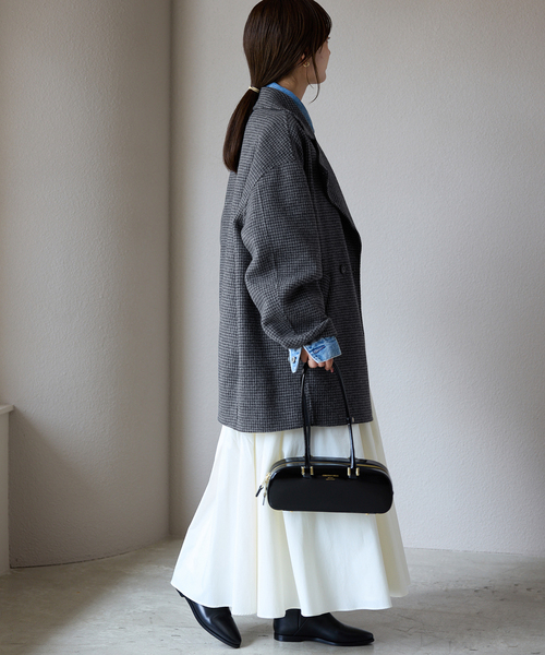souple wool ダブルフェイスミドルコート（ピーコート）｜SLOBE IENA