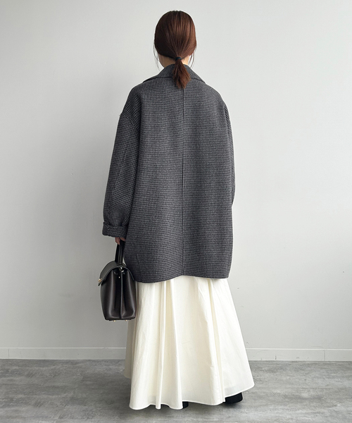 souple wool ダブルフェイスミドルコート（ピーコート）｜SLOBE IENA