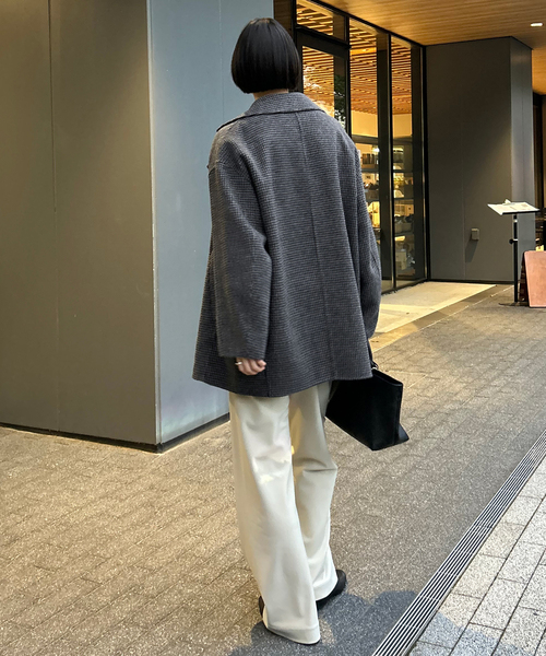 SLOBE IENA グレー ウール ピーコート SLOBE IENA グレー ウール ピーコート SLOBE IENA ピーコート p