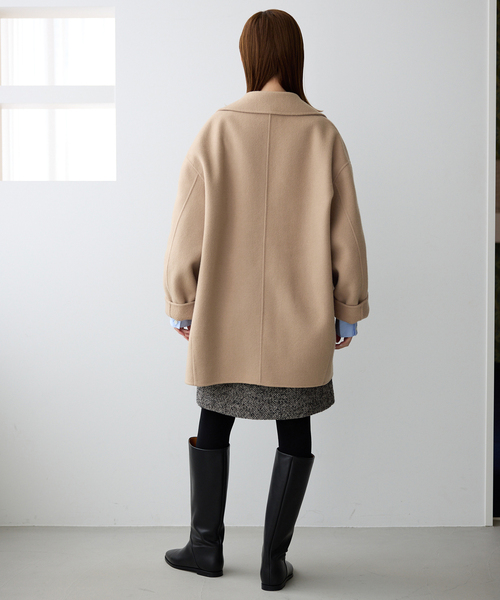 トゥモローランド カシミヤダブルフェイスガウンコート キャメル