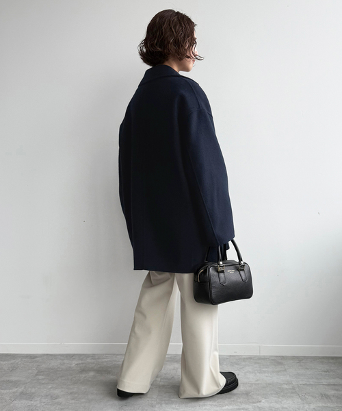 souple wool ダブルフェイスミドルコート（ピーコート）｜SLOBE IENA