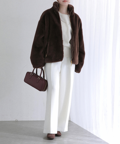 La TOTALITE（ラトータリテ）の「TATRAS/タトラス BARBRA ファーブルゾン（その他アウター・レディース・チャコールグレー/ブラウン/ピンク・38/36）」の13枚目の写真