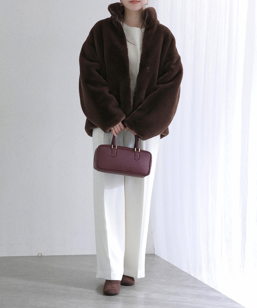 La TOTALITE（ラトータリテ）の「TATRAS/タトラス BARBRA ファーブルゾン（その他アウター・レディース・チャコールグレー/ブラウン/ピンク・38/36）」の14枚目の写真