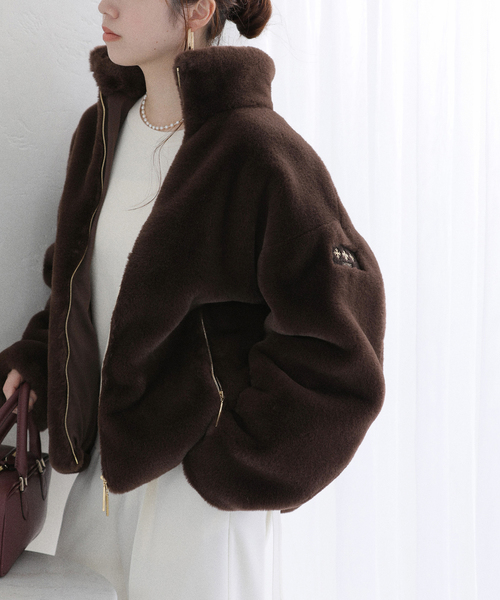 La TOTALITE（ラトータリテ）の「TATRAS/タトラス BARBRA ファーブルゾン（その他アウター・レディース・チャコールグレー/ブラウン/ピンク・38/36）」の19枚目の写真