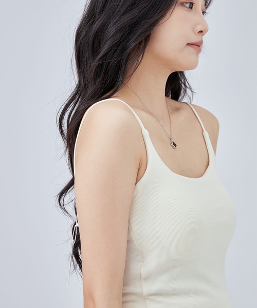 Lace Ladies(レースレディース)の「裾レース カップ付き コンパクト リブ キャミソール(キャミソール・レディース・ミント/グレー/ブラック/アイボリー・FREE)」の17枚目の写真