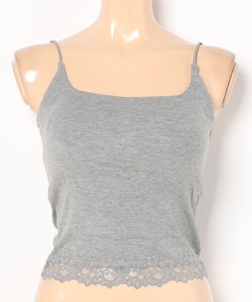 Lace Ladies(レースレディース)の「裾レース カップ付き コンパクト リブ キャミソール(キャミソール・レディース・ミント/グレー/ブラック/アイボリー・FREE)」の22枚目の写真