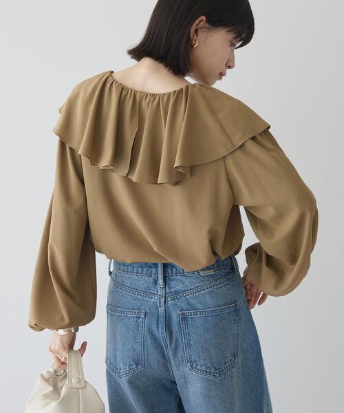 【美品】YOIHI　フリルカラーブラウス　ブラック 【完売商品】 フリルカラーブラウス（シャツ/ブラウス）｜AMERICAN HOLIC