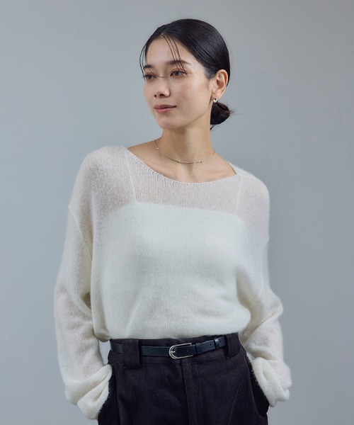 セール】シアーアルパカウールニットプルオーバー（ニット/セーター