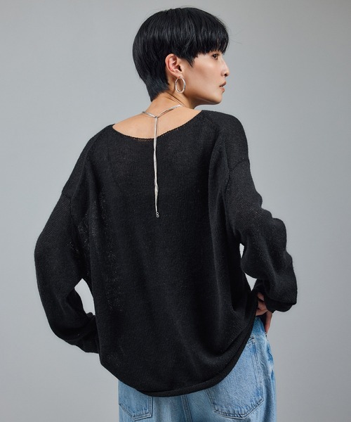 セール】シアーアルパカウールニットプルオーバー（ニット/セーター