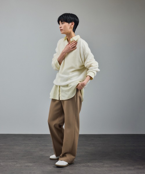 SALON adam et rope'（サロン アダム エ ロペ）の「シアーアルパカウールニットプルオーバー（ニット/セーター・レディース・ブラック/グレー/オフホワイト/サックスブルー・FREE）」の15枚目の写真