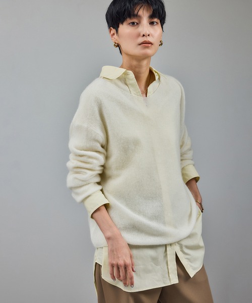 セール】シアーアルパカウールニットプルオーバー（ニット/セーター