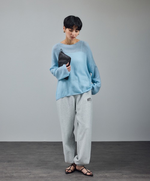 SALON adam et rope'（サロン アダム エ ロペ）の「シアーアルパカウールニットプルオーバー（ニット/セーター・レディース・ブラック/グレー/オフホワイト/サックスブルー・FREE）」の18枚目の写真