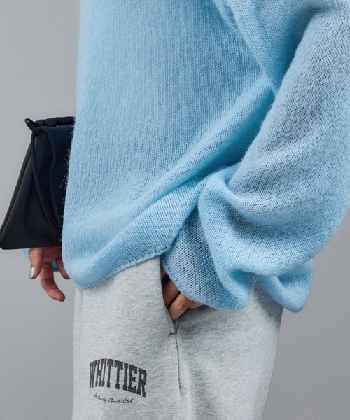 SALON adam et rope'（サロン アダム エ ロペ）の「シアーアルパカウールニットプルオーバー（ニット/セーター・レディース・ブラック/グレー/オフホワイト/サックスブルー・FREE）」の20枚目の写真