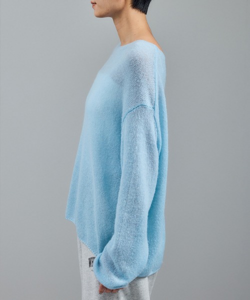 SALON adam et rope'（サロン アダム エ ロペ）の「シアーアルパカウールニットプルオーバー（ニット/セーター・レディース・ブラック/グレー/オフホワイト/サックスブルー・FREE）」の22枚目の写真