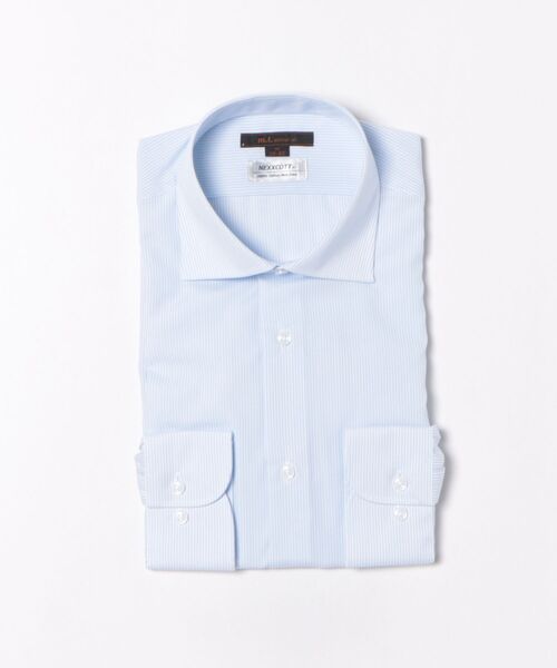 m.f.editorial（エムエフエディトリアル）の「【綿100% ノンアイロン】m.f.エディトリアル メンズ ワイドカラー ビジネスドレス長袖シャツ（ビジネスシャツ・メンズ・サックスブルー・首回り39cm-裄丈84cm/首回り39cm-裄丈80cm/首回り43cm-裄丈86cm/首回り43cm-裄丈82cm/首回り41cm-裄丈86cm/首回り41cm-裄丈82cm）」の4枚目の写真